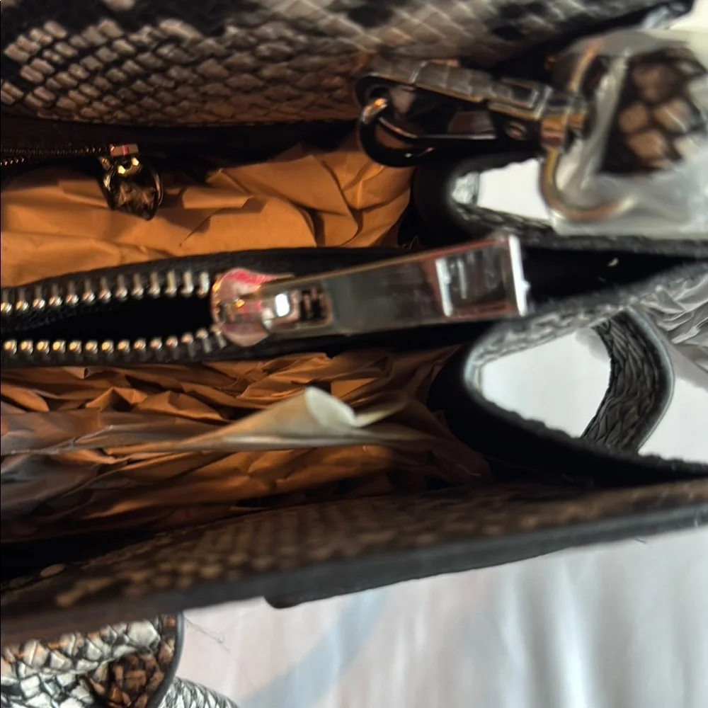 Aldo Black and Gray Snakeskin Satchel - Picture 4 of 4